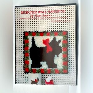 Vintage Latch Hook Kit Designer Wall Hangings Nicole Creations Scottie Dog NOS